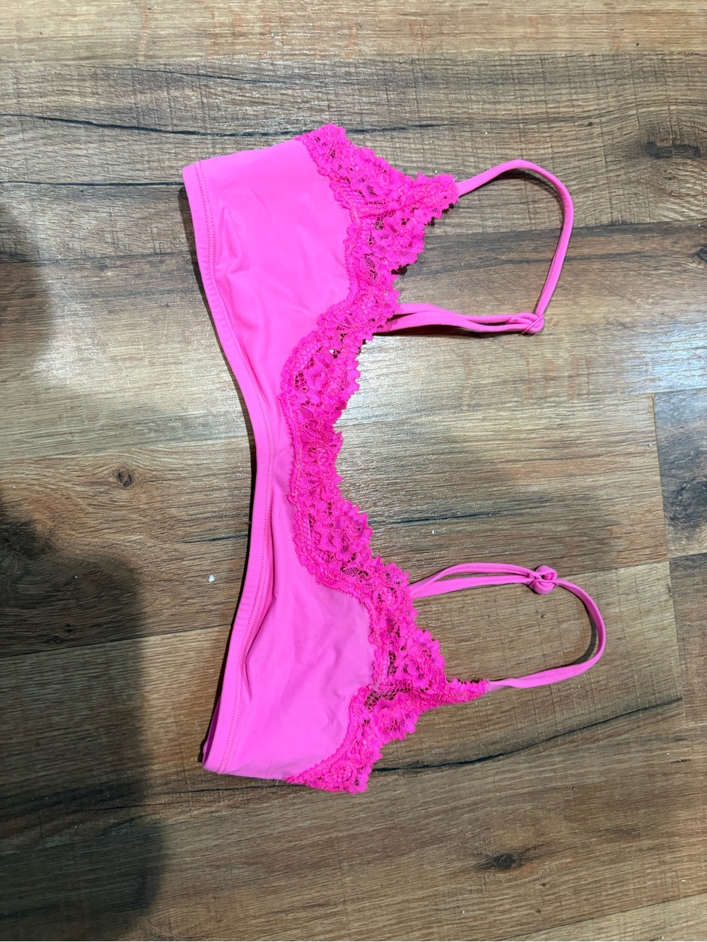 Skims Lace Trim Soft Bralette - Hot Pink